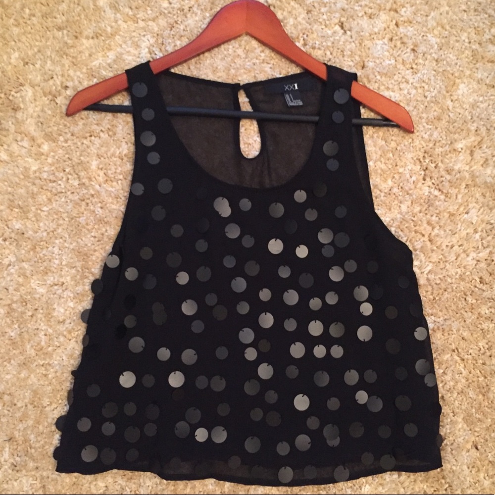Forever 21 Black Sequin Tank